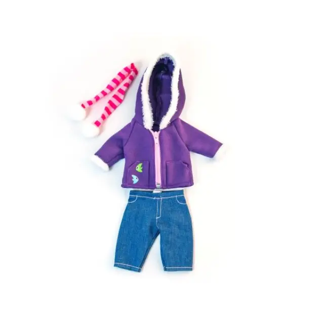 MINILAND DOLLS ΣΕΤ ΡΟΥΧΑ ΓΙΑ ΚΟΥΚΛΑ PURPLE FLEECE 32 ΕΚ
