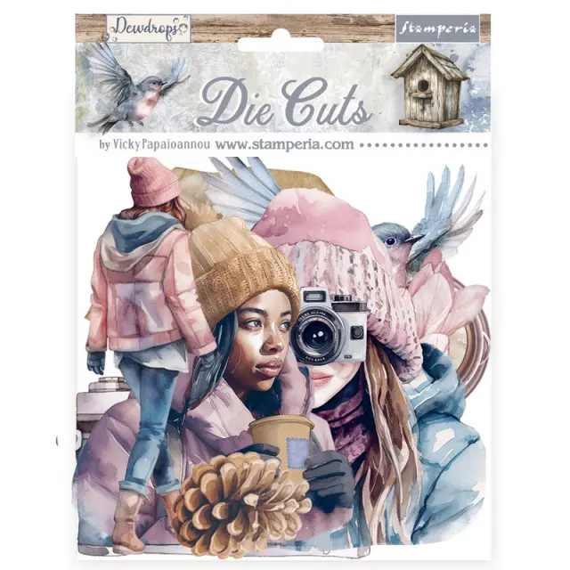 Die Cuts Stamperia, Create Happiness, Dewdrops