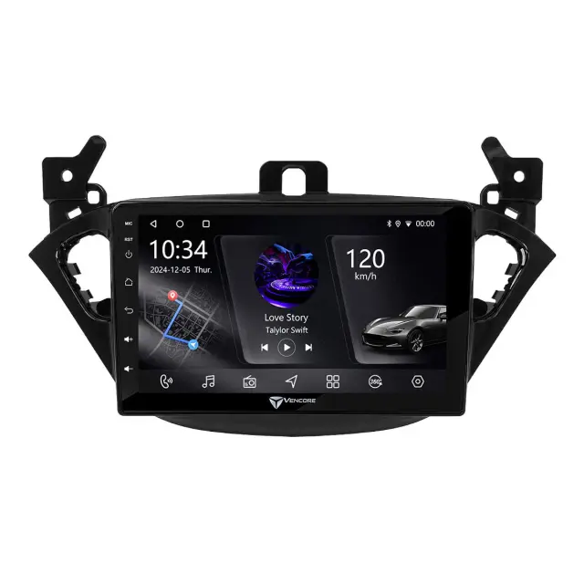 VenCore Οθόνη Multimedia Android 15 9" PX5S Octa-Core 2GB/32GB IPS με Πρόσοψη, CarPlay, Android Auto και Υποστήριξη Κάμερας 360° για Opel Adam 2013-2019 – Μαύρη (3236-10005-0425B1) 2