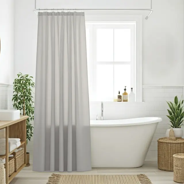 Κουρτίνα Μπάνιου 200x180 Das Home 0805 Grey 100% Πολυέστερ