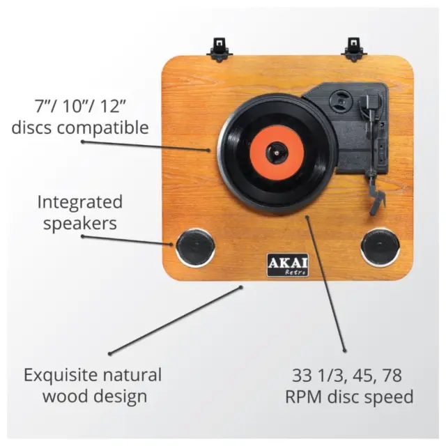 PICK-UP ATT-11BT ΜΕ USB ΞΥΛΙΝΟ AKAI 2