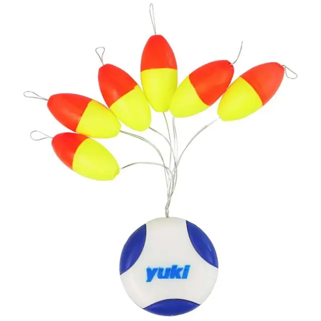 Φλοτεράκια Yuki Oval Floating Beads With Stopper PFY 18 Yellow Red