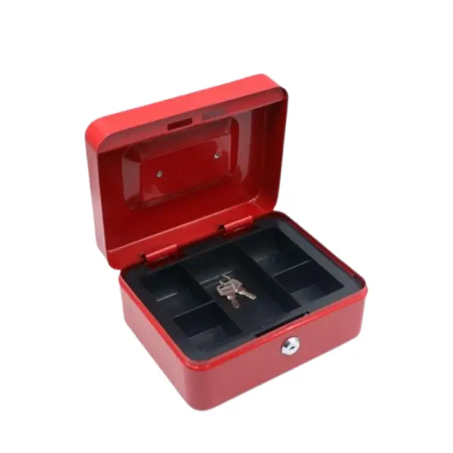 Μεταλλικό Κουτί Ταμείου με 2 Κλειδιά 20x16x9cm XS-20C Κόκκινο