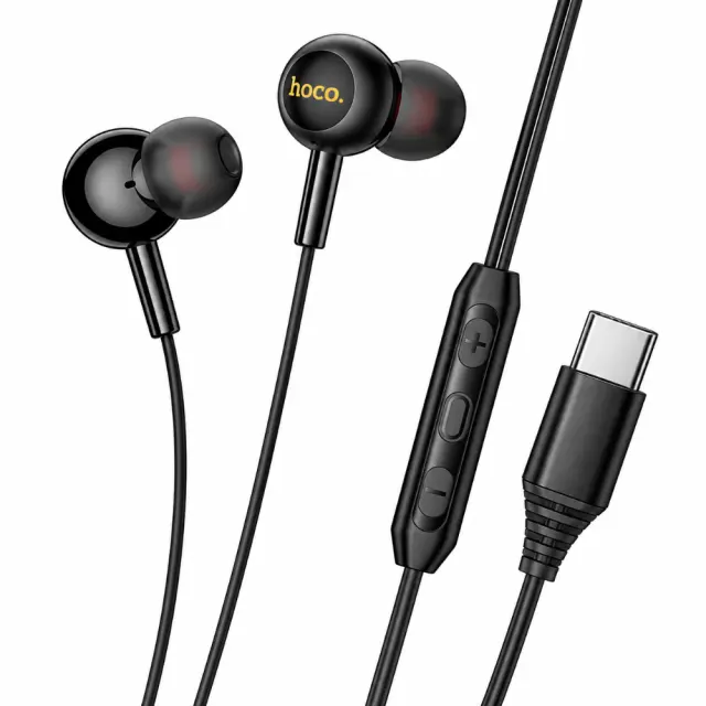 Hands Free Hoco M120 Gratified USB-C Universal Earphones Hi-Fi Stereo RGB Μαύρα 1.2m