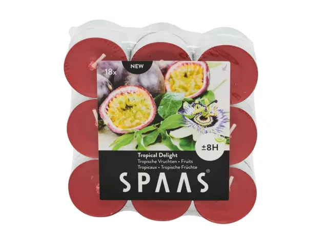 Σετ Διακοσμητικά Κεριά Ρεσώ Spaas με άρωμα Tropical Delight και διάρκεια καύσης 8 ώρες - 18 τεμάχια