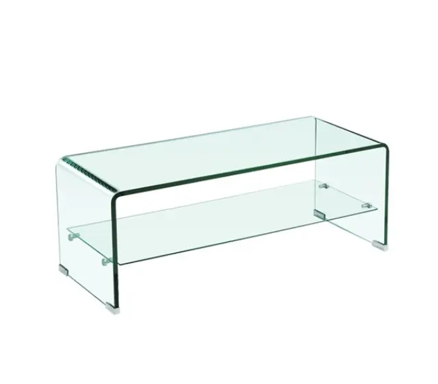 Τραπεζάκι Σαλονιού GLASSER Bent Glass - Γυαλί Clear 100x50x43cm