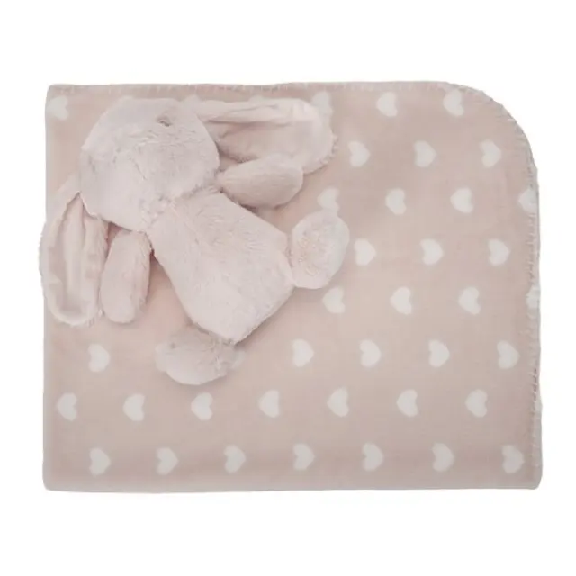 Lorelli Σετ Δώρου Κουβέρτα Αγκαλιάς 75*90cm Pink Bunny 10340182502 2