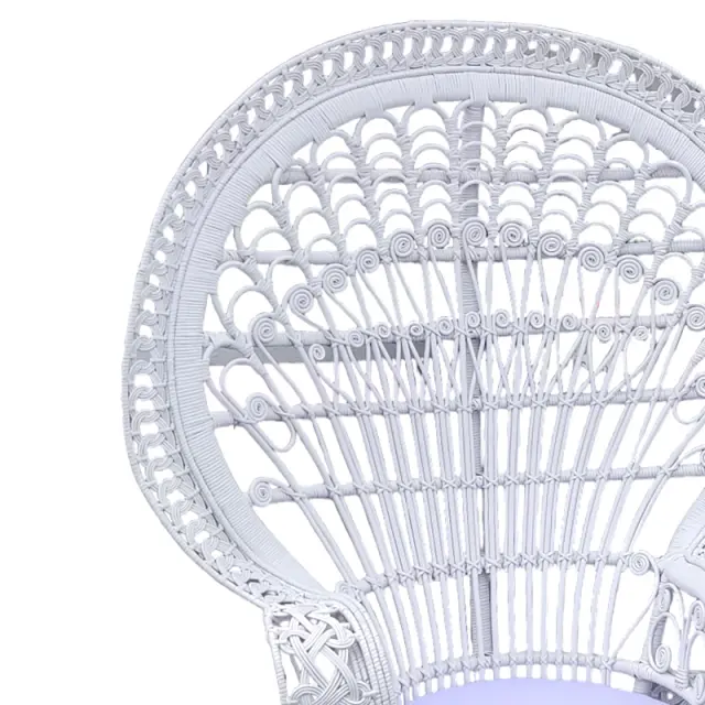 Πολυθρόνα Dorothy Inart με λευκό μαξιλάρι-λευκό rattan 115x57x150εκ 2