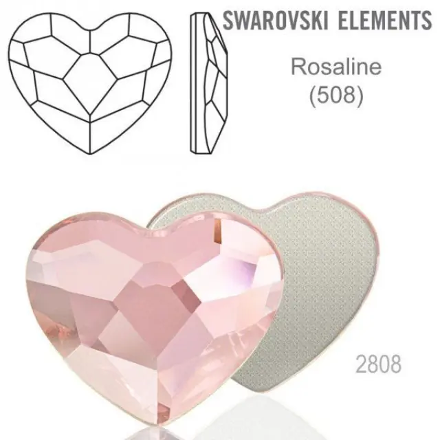 Swarovski 2808 Heart Rosaline 14mm - 2τεμ