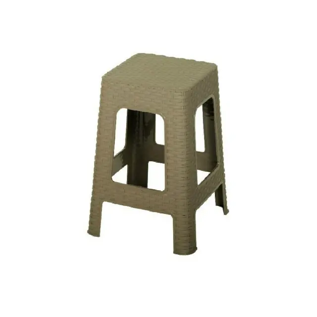 Et Plast Σκαμπό πλαστικό Rattan 36x36x45cm Μπέζ / 100904