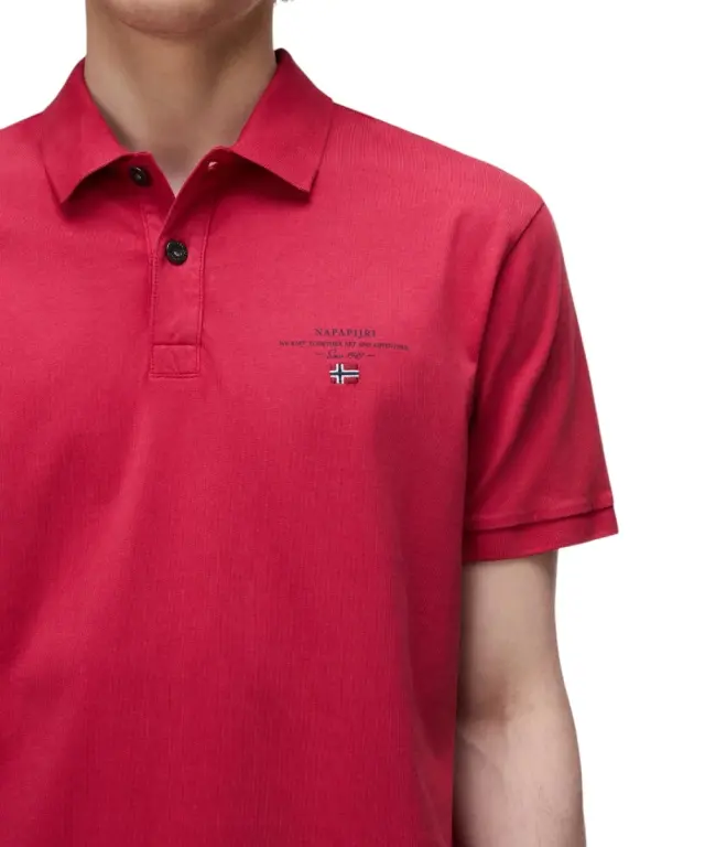 Napapijri - Ανδρική Μπλούζα Κοντομάνικη Polo Elbas Regular Fit NP0A4GB4-RAQ Κόκκινο - 2XL 2