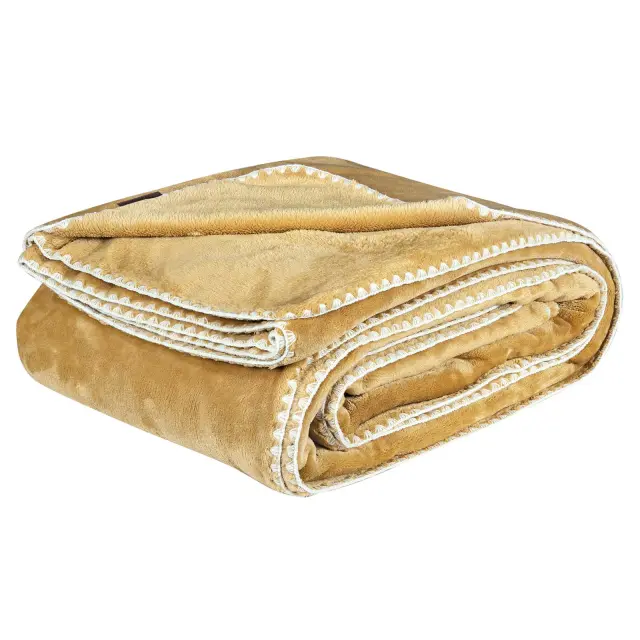 Κουβέρτα 220x240 Υπέρδιπλη 320gsm Fleece Essential Greenwich Polo Club 4441 Ochre 100% Πολυέστερ 3