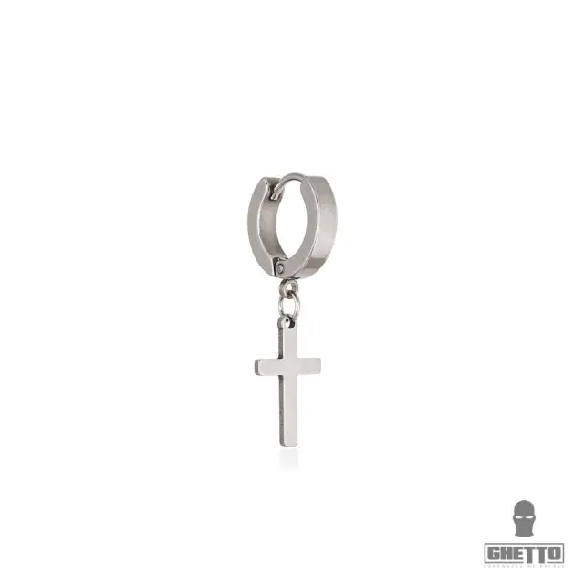 Ghetto Kpop Earrings Cross Stainless Steel 1pcs