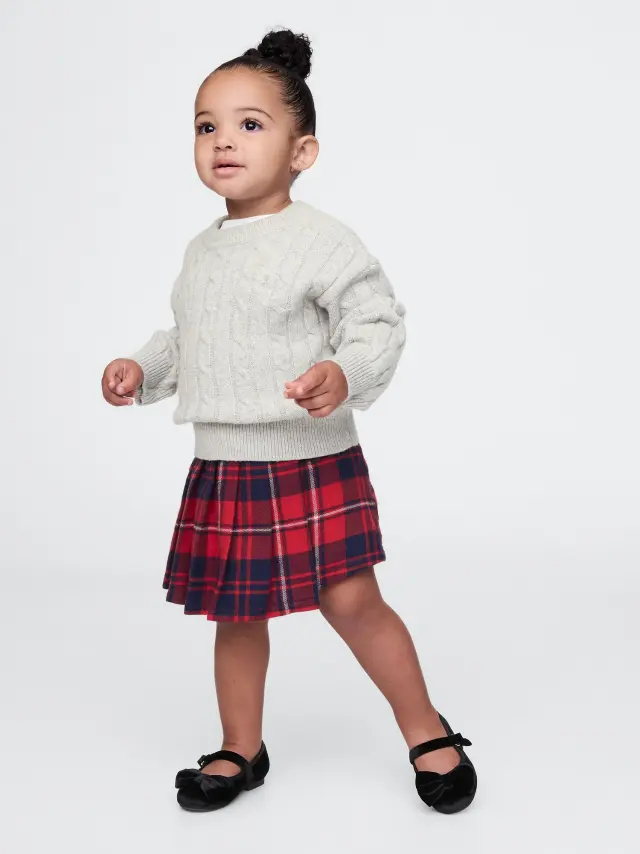 Κόκκινη babyGap Pleated Plaid Wrap Σορτς Φούστα Modern red