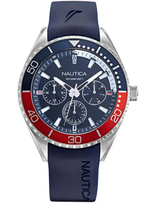 Nautica NAC-103, Men's Watch, Blue Silicone Strap NAPNAI810