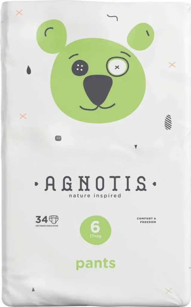 Agnotis Nature Inspired Pants No 6 (17+kg) Βρεφικές Πάνες Βρακάκι, 34τμχ