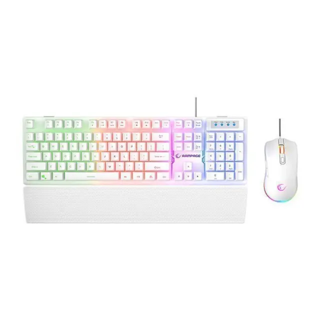 Rampage Gaming Keyboard & Mouse Set Fortuna White (KM-RX7WHITE)