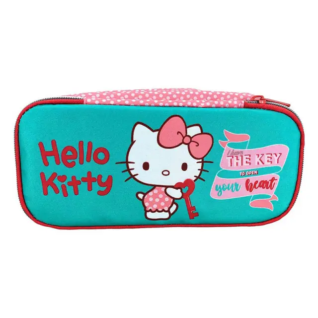 Κασετίνα οβάλ με θήκες Hello Kitty Sweetheart