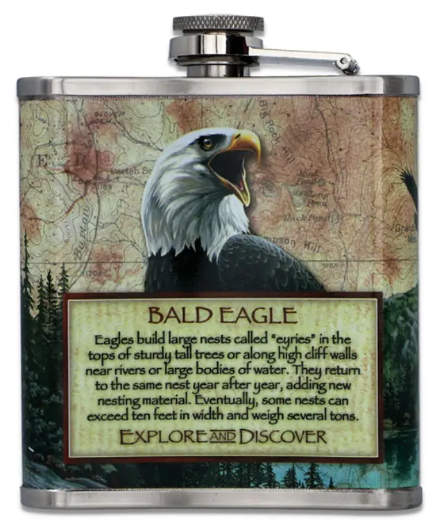 Hip Flask Φλασκί Ποτού Art Σχεδιο Αετός - 210ml 2