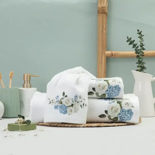 Πετσέτες Σετ 3ΤΜΧ Hortensia Εκρού 70 x 140 / 50 x 90 / 30 x 50 cm Εκρού 70 x 140 / 50 x 90 / 30 x 50 cm