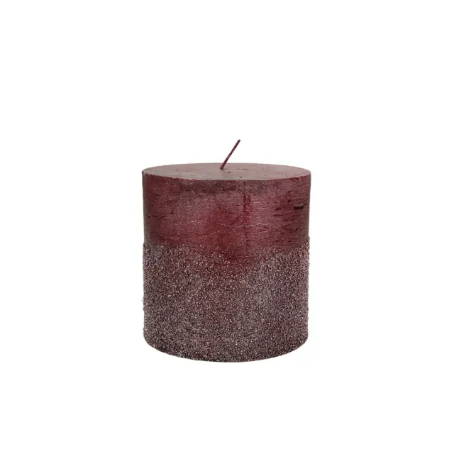 Κερί κορμός μπορντώ μεταλλικό 10x10cm HomeGuru XET-3442
