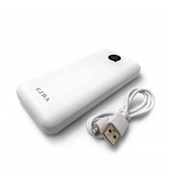 Ezra Pb55 Power Bank 10000mAh με Θύρα USB-A και Θύρα USB-C Λευκό 2