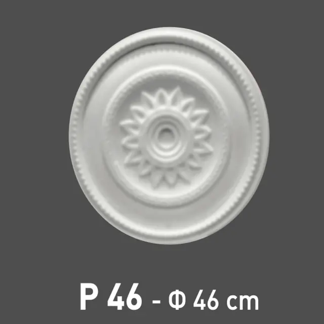 Deco Ροζέτα οροφής φωτιστικού πολυστερίνης λευκή 460mm / Ρ 46 2