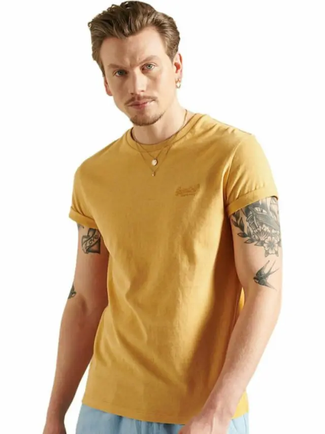 SUPERDRY VNTG EMB TEE ΜΠΛΟΥΖΑ ΑΝΔΡΙΚΗ YELLOW