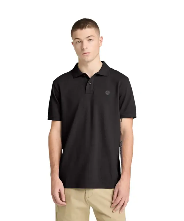 Timberland - Ανδρικό T-shirt Polo Short-Sleeve με Λογότυπο Oyster River TB0A2BRY-X65 Μαύρο - XL