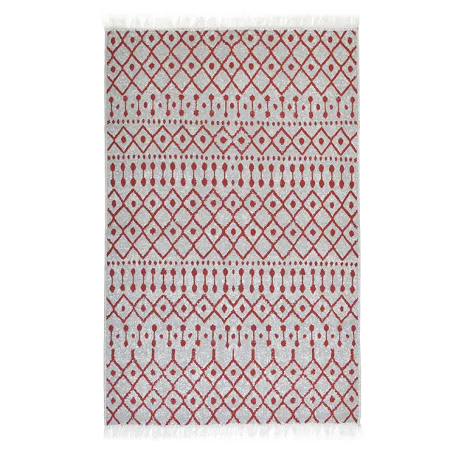 Χαλί Κόκκινο/Λευκό Ύφασμα 120x180cm 6-35-914-0005