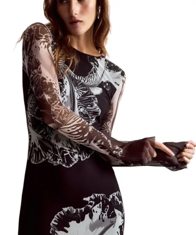 Desigual - Γυναικείο Φόρεμα Midi Reims Lacroix 26SWVK53-2000 Μαύρο 3