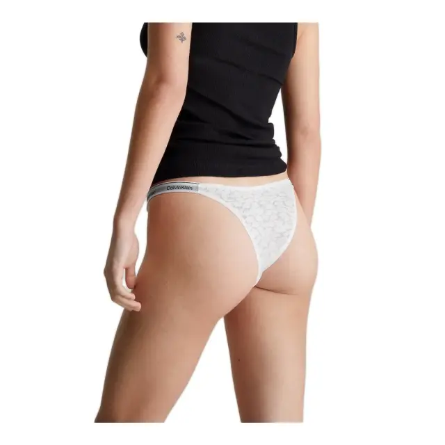 Calvin Klein Γυναικείο String Lace String Tanga Signature, Χρώμα Λευκό 2