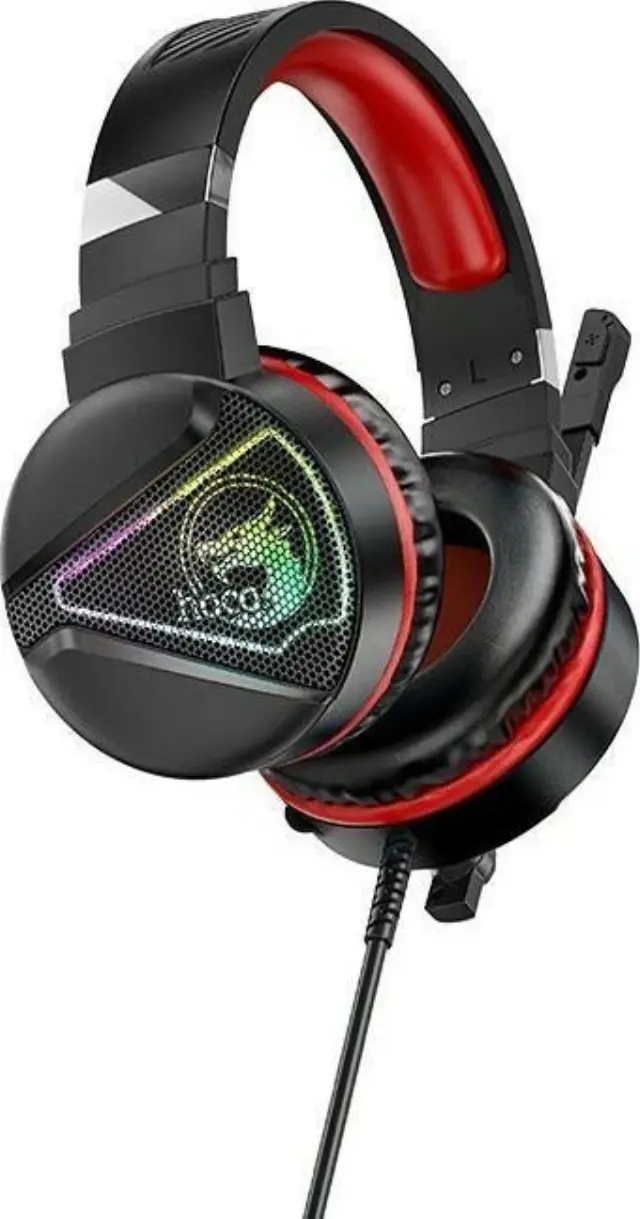 Hoco W104 Over Ear Gaming Headset με σύνδεση USB/3.5mm Μαύρο/Κόκκινο 2