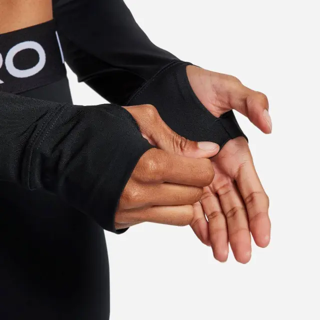 Nike Pro Long Sleeve Crop Top (FV5484-010) - Μαύρο - M 3