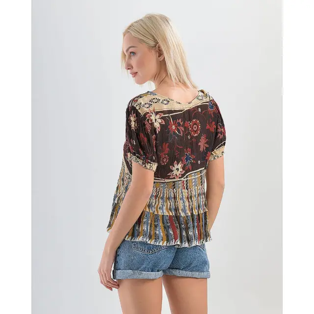 Top-Μπλουζάκι Μπορντό/Πολύχρωμο Μέγεθος One Size 5-41-034-0069 3