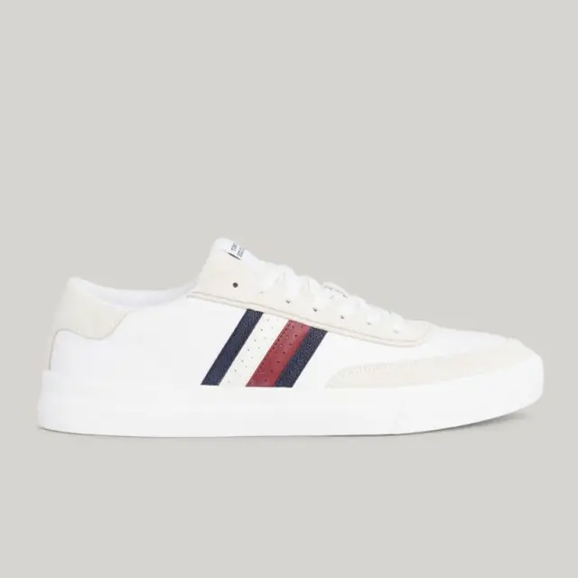 Tommy Hilfiger - Ανδρικά Sneakers Th Cupset Rwb Lth FM0FM04975-YBS Λευκό - 45