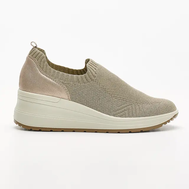 Imac Μοκασίνια-Loafers Γυναικείο ύφασμα Flyknit/δέρμα Μπεζ IMA/555720 TAUPE