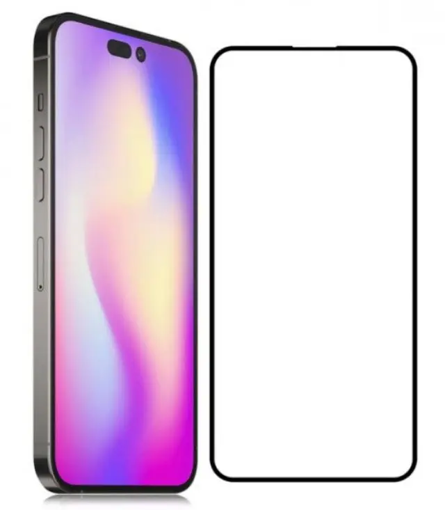 Full Cover Full Glue Tempered Glass για iPhone 14 Pro - Black