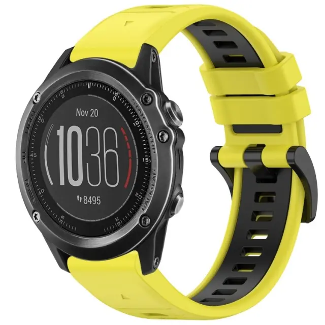 Dual Color Λουράκι για Fenix 3/5x/3hr/5x Plus/6x/6x Pro/7x/8/9 (51mm)-Black/Yellow OEM