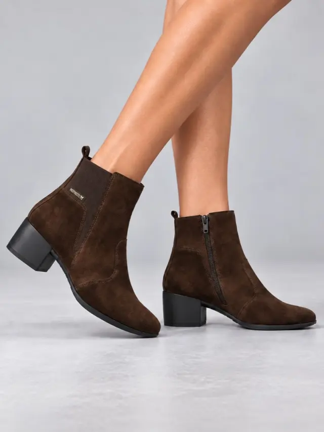 Mephisto Μποτάκια με Τακούνι Γυναικείο δέρμα Nubuck Καφέ MEP/ZELIA D/BROWN - 39 2