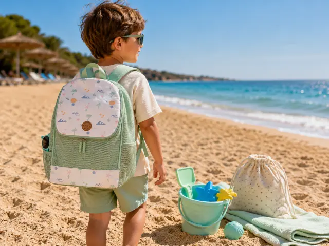 Saro: Αδιάβροχο Τσαντάκι Backpack με δίχτυ Good Vibes 3