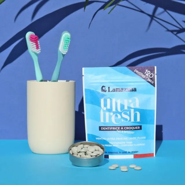 Lamazuna Toothpaste Tabs Ultra Fresh Mint – Βιολογικές Ταμπλέτες Οδοντόκρεμας με Δροσερή Μέντα 2