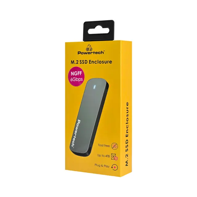 Θήκη Για Εξωτερικό Σκληρό Δίσκο Powertech PT-1374 M.2 SSD NGFF 6Gbps Enclosure Γκρι 2