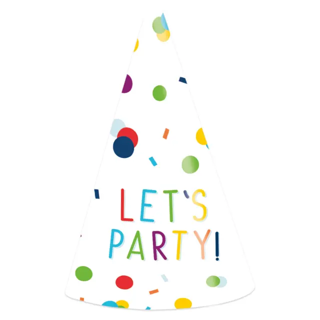 Καπελάκια χαρτ. 16 εκ. Let' s Party Confetti / 8 τεμ