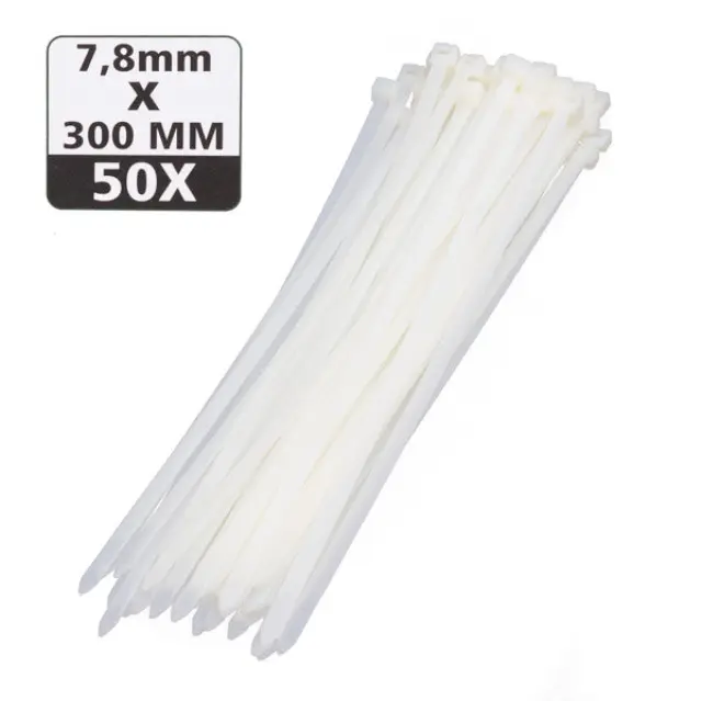 Cable ties 7.6 x 300 mm 50 pieces white