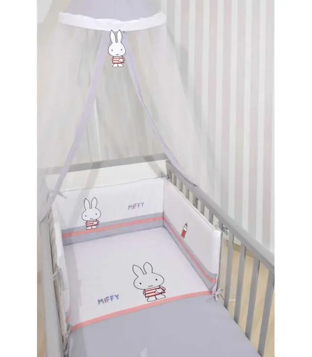 Miffy Des 65 Σετ Προίκας 3 τεμ Μουσελίνα Γκρι