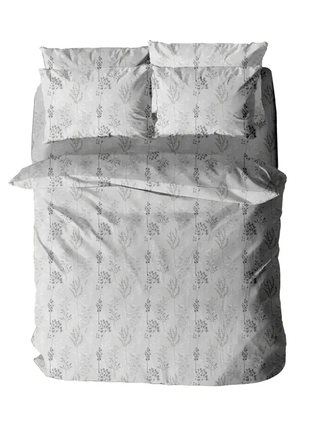 Παπλωματοθήκη Menta Εμπριμέ 400 Grey Υπέρδιπλη (230x250) Sunshine