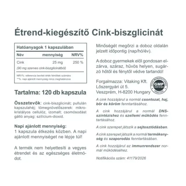 Vitaking Zinc Bisglycinate 25 mg 2