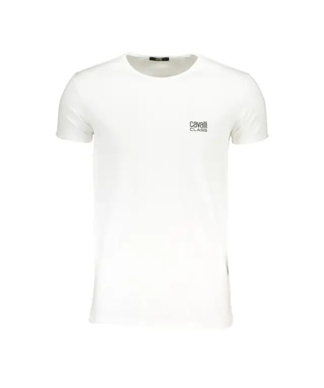 Cavalli Class - Ανδρική Μπλούζα T-Shirt Κοντομάνικη Regular Fit QXO03AJD003-00053 Λευκό 3