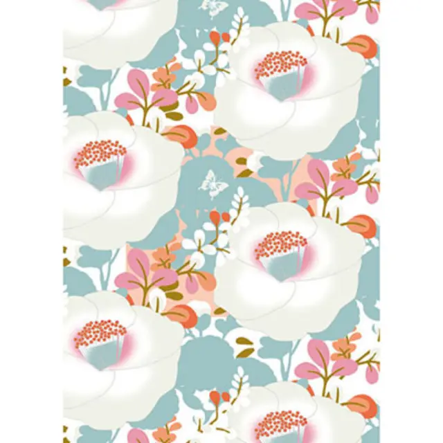 Φύλλo Polyester Felt - 50x70cm - Japanese Flowers - 1mm - 1τεμ